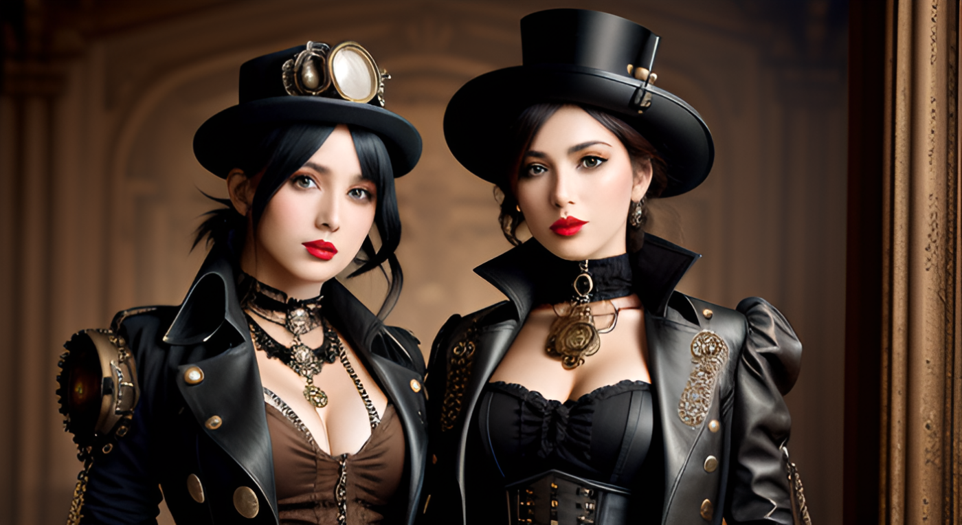 steampunk woman fashion show