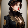 Beautiful steampunk lady with cap